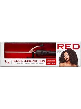 1.25-Inch Red Curling Iron - Professional Pencil Curling Tool for Gorgeous Waves